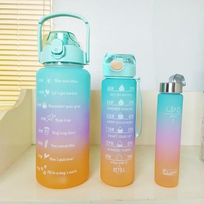 kopen Gepersonaliseerd ontwerp 550/750/1000ML Draagbare plastic waterfles van 1 liter Gradient Kleur Custom Gym Waterflessen Bisfenol And Toxin Free OEM ODM online manufacture