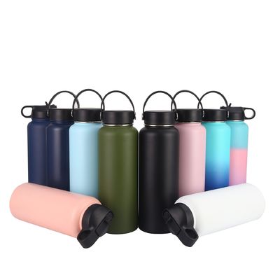 kopen OEM Double Wall Sport roestvrijstalen waterfles met stro 350/550/750/960/1200/1800ML Lichte geïsoleerde waterfles voor wandelen online manufacture