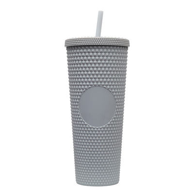 kopen Dubbele wandisolatie 24 oz gepoetste tumbler diamant durian ananas plastic mat zwart gepoetste beker koffie tumbler met deksel stro Modieus online manufacture