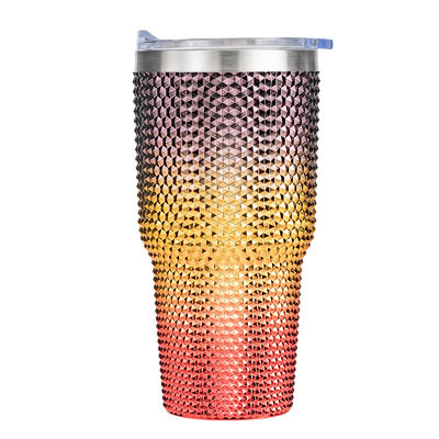 kopen 750 ml Food Grade Custom Sparkly Water Flask Iridescent Inlaid Diamond Glitter Custom Studded Tumbler met stro gemakkelijk vast te houden en schoon te maken 9.7*23.2cm online manufacture
