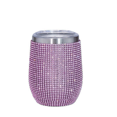 kopen Uitstekende 360 ml Rhinestone Bling Tumbler Eivorm 12 oz Geïsoleerde Tumbler Met Deksel Vacuüm Verzegelde Isolatie Aanpassing Kleur 9.7 * 23.2cm online manufacture