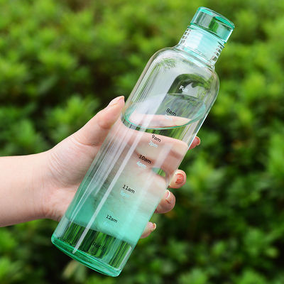 kopen Gebruikelijk Grote capaciteit Duurzame eenvoudige tijd herinnering Waterfles Hoog transparantie Verdikte heldere glazen drankflessen 500ml/750ml online manufacture
