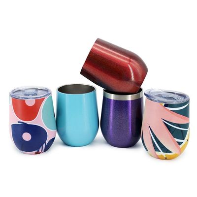 kopen Eivormige 12 oz Vacuum Geïsoleerde Tumbler Custom Roestvrij staal wijn tumbler met lekkagebestendige deksel Houd drinken warm koud 3-6 uur attent ontwerp online manufacture