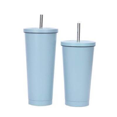 kopen Draagbare 500 ml 750 ml gepersonaliseerde roestvrijstalen tumbler met stro Dubbele wand geïsoleerde drinkende tumblers multi-purpose gemakkelijk te reinigen onderhouden online manufacture
