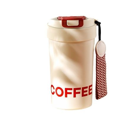 kopen Leekproof Spillproof 460ML Double Wall Custom Metal Tumblers Thermisch geïsoleerde koffiebeker met binnenste keramische coating Flip Flop Deksel lichtgewicht online manufacture