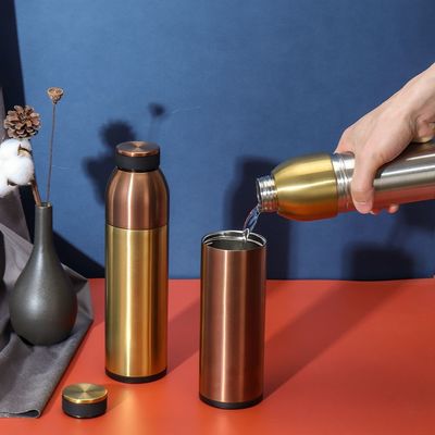 kopen 450 ml 600 ml breedgeboren geïsoleerde flacon van roestvrij staal 2 in 1 304 roestvrij staal camping waterfles gevacuumeerd wasmachine veilig lekbestendig online manufacture