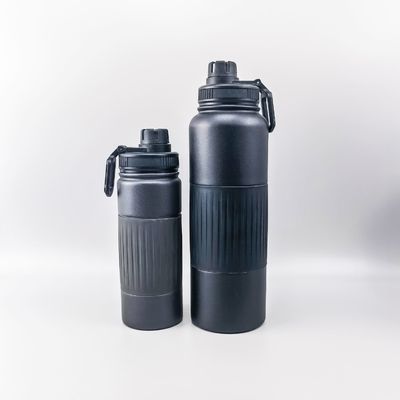 kopen 550/750/960/1200/1800ML Vlas van roestvrij staal 1,8 liter Dubbelwandige fles van roestvrij staal met siliconen handvat online manufacture