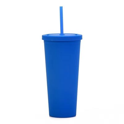 kopen Aanpassing Lichte geïsoleerde kunststof tumblers Dubbele wand sport herbruikbare kunststof ijskoude koffiekopjes met stro 17 * 10,2 cm / 28,2 * 10,5 cm online manufacture