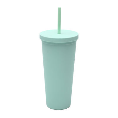 kopen Breed mond enkel muur 24 ounce Plastic Tumblers Clear Custom Plastic Tumbler Cups Bulk met stro en deksel Standaard grootte Cupholder Vriendelijk online manufacture