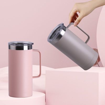 kopen 360/420/750ML Dubbelwand 304 roestvrij staal geïsoleerde koffiekop kantoor zakelijk geïsoleerde koffiekop reizen met handvat lekvrije ontwerp online manufacture