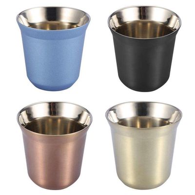 kopen Op maat gedrukt 80ml 160ml Dubbelwand roestvrij staal koffiebeker Reis roestvrij staal espressokopjes Kleine maat Makkelijk vast te houden en schoon te maken online manufacture