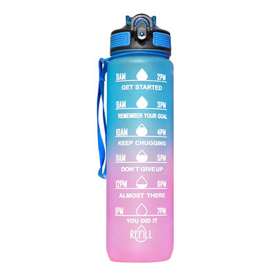 kopen Tritan 32 oz Motivatie waterfles BPA vrij 550/750/1000ML Sport tijd spoor waterfles Breed mond lekvrije mode als cadeau voor Kerstmis online manufacture