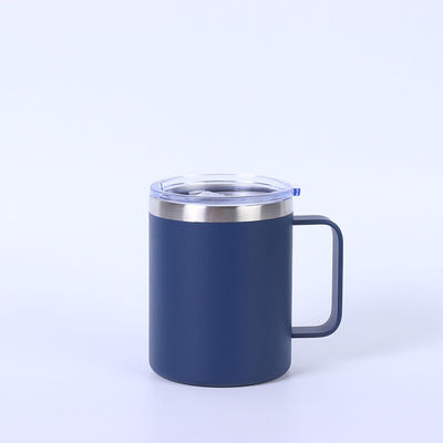 kopen Custom logo gedrukt roestvrijstalen beker 12oz Double Wall Tumbler koffie reis mok met deksel en handvat online manufacture