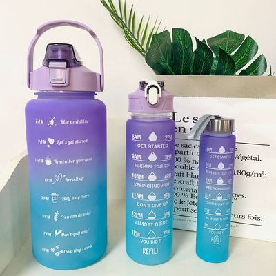 kopen Waterflessen 3 stuks Set met tijdmarker Breed mond lekbestendig Sport Fitness Gym Camping Spillproof Voor school fitness liefhebbers binnen online manufacture