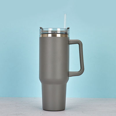 kopen 40 oz Tumbler met handvat en stro Zwart Zweetbestendige roestvrij staal Geïsoleerde dubbele wand Tumblers met deksels en strooien BPA-vrij online manufacture