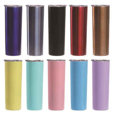 kopen 20 oz Skinny Sublimation Blanks Stainless Steel Skinny Tumbler met deksel en stro Dubbelwand Vacuum Geïsoleerde Sublimatie Tumblers online manufacture