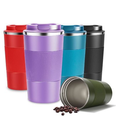 kopen 12 oz geïsoleerde koffiekop met lekvrije deksel Koffietubber met zegel deksel Vacuüm roestvrij staal Voor hete ijs koffie thee online manufacture