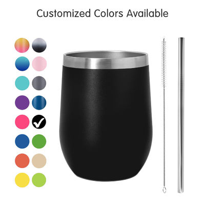 kopen Wijnbakker SS Geïsoleerd 12 oz Stemless Wijnglas Met Schuifdeksel En Metalen Stroom Reisbeker Hou koud Voor Koffie Cocktails online manufacture