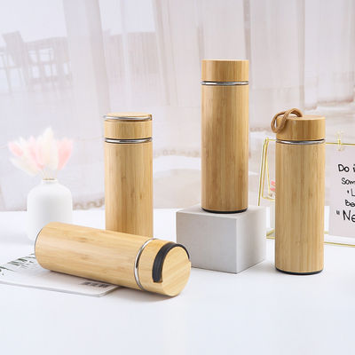 kopen 17 Oz-Bambuood Premium Vacuum Geïsoleerd Roestvrij Staal Bamboe Tumbler Leakproof Bamboe Tumbler Thermos Voor Loose Leaf Tea Koffie Fruit-Infused Drinks online manufacture