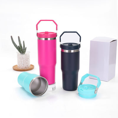 kopen 30 oz tumbler met handvat en stro deksel lekkagebestendige dubbele geïsoleerde 30 oz cup roestvrij staal online manufacture