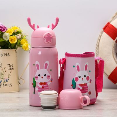 kopen Waterfles voor kinderen met een stroofdeksel, 16 oz roestvrij staal geïsoleerd waterfles voor kinderen online manufacture