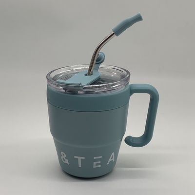 kopen Geïsoleerde reisbeker 1pcs 480ml roestvrijstalen koffiekop met stroofdeksel Thermosbeker voor warme koude dranken Water thee Melk kantoor Buiten draagbare fles online manufacture