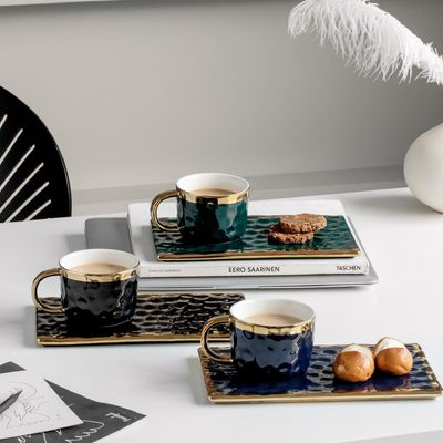 kopen Nordic Style Luxe Set Koffiekoppen En Borden Met Lepel Romantische Middag Thee Keramische bekers Mannen- en Vrouwenkantoorbekers online manufacture