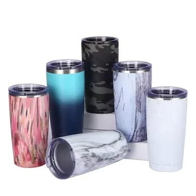 kopen Uitstekend ontwerp roestvrij staal 20 oz Tumbler Bulk met deksel en stro gekleurd poeder bedekt wijn tumbler dubbele wand vacuüm geïsoleerd gemakkelijk te reinigen online vervaardiging