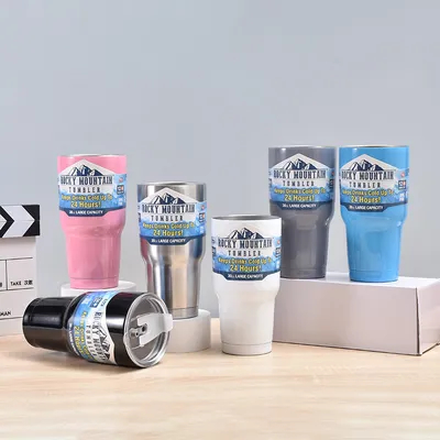 kopen 30 oz tumbler met deksels en stro dubbelwand geïsoleerd roestvrij staal lekkagebestendige thermische koffie tumbler reisbeker voor koude en warme dranken reisbeker zilver online vervaardiging