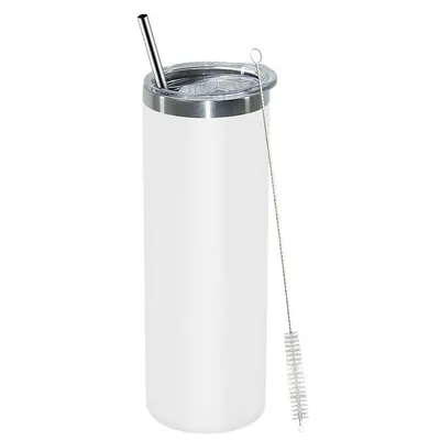 kopen 20oz roestvrij staal dubbele wand vacuüm geïsoleerde tumblers met deksel en stro voor warme koude dranken wit online vervaardiging
