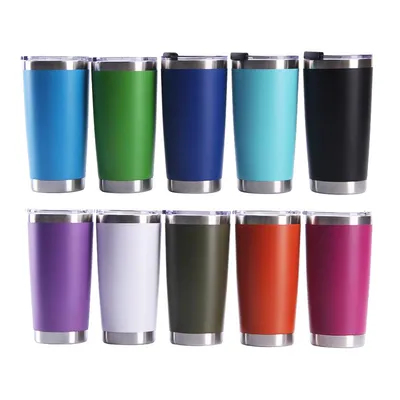 kopen Groothandel 20oz Dubbelwand Vacuum Geïsoleerde Tumbler Roestvrij staal Auto Reis Koffiemokjes Met Deksel online vervaardiging