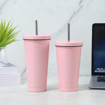 kopen 25 oz dubbelmuurige reisbeker voor warme en koude dranken roestvrij staal geïsoleerde koffiekop met spatbestendig deksel met metalen stro online vervaardiging