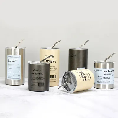 kopen Warm te koop Camping Oem Esthetische Reis Koffiebeker Roestvrijstalen Thermosbeker Met Straw online vervaardiging