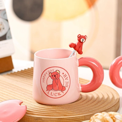 kopen Beren keramische mok met deksel en lepel 300ml USB verwarming online manufacture