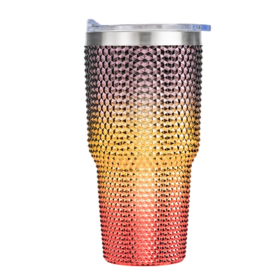 kopen 750 ml Food Grade Custom Sparkly Water Flask Iridescent Inlaid Diamond Glitter Custom Studded Tumbler met stro gemakkelijk vast te houden en schoon te maken 9.7*23.2cm online manufacture