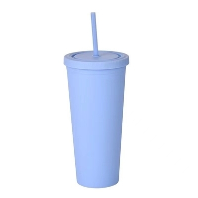 kopen Kleurrijke 450/650ml Candy Color Dubbelgeïsoleerde Plastic Tumblers Acrylmatte Tumbler Met Stroom Vacuüm Gesloten Isolatie Splash Proof Design online manufacture