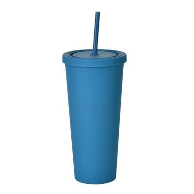 kopen RTS 24oz AS/PS Materiaal Custom Printed Plastic Tumblers Herbruikbare Dubbele Wand Plastic Cup Met Straw Candy Kleur Niet-slip Milieuvriendelijk online vervaardiging
