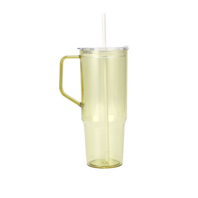 kopen Aanpasbare 40oz Single-layer Handle Cup Grote capaciteit Straw Draagbare Plastic Cup Voor Outdoor online vervaardiging