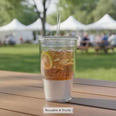 kopen Cylinder Plastic Tumbler Herbruikbaar Ja Robuuste constructie Geschikt voor buitenevenementen Picnics en zakelijke bijeenkomsten online vervaardiging