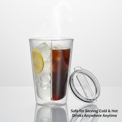 kopen Dubbelwand Plastic Tumbler 15 oz Capaciteit BPA-vrij materiaal Veilig voor het serveren van koude warme dranken overal en altijd online vervaardiging
