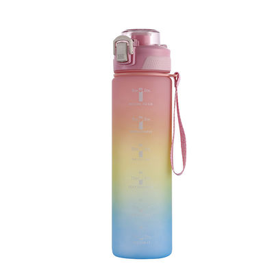 Gepersonaliseerde Draagbare Zomer Grote Capaciteit Gepersonaliseerde Sport Waterflessen Plastic Waterfles 1000ml 32oz Outdoor Sport Activiteiten Reis Fietsen