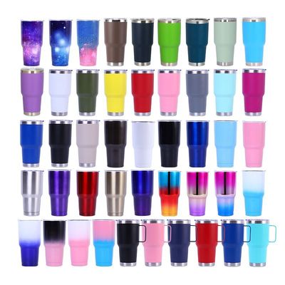 Onbreekbaar Eco-vriendelijk BPA-vrij 30 oz Vacuum geïsoleerde Tumbler Skinny Double Wall Gepersonaliseerde metalen tumblers passen bij de meeste kopjeshouders Roestvrij