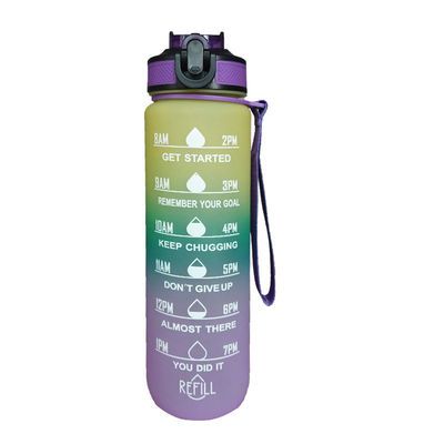 Paarse blauwe 25 oz waterfles met stro maat motivatiefles met tijdmarker fitness gewichtsverlies tracker lichtgewicht duurzaam ontwerp