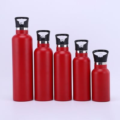 Camping en wandelen Hydratatie Canteens 3 deksels Smalle rieten deksel lekvrije vacuüm geïsoleerd roestvrij staal warm en koud Dubbelmuurtje Sportwaterfles Midnight Zwart 32 oz