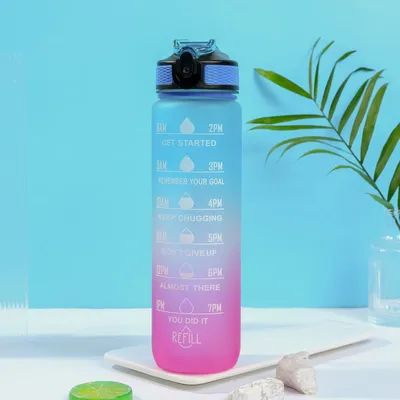 Leekproof Tritan waterfles 32oz waterfles met tijdmarker BPA vrij Zorg ervoor dat je genoeg water drinkt voor fitness gym Kamperen Outdoor sport