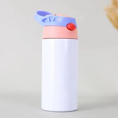 Kinderen Sublimatie Tumbler met deksel en stro 12 oz Kinderen Sublimatie waterflessen Roestvrij staal Sublimatie bekers voor doe-het-zelf geïsoleerde Tumbler Hitte druk