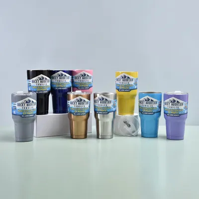 Magic Mountain Tumbler met deksel en stro, 30oz roestvrijstalen tumblers bulk, dubbele wand vacuüm geïsoleerde koffiebeker voor koude en warme dranken, reizen thermische tumblers cup
