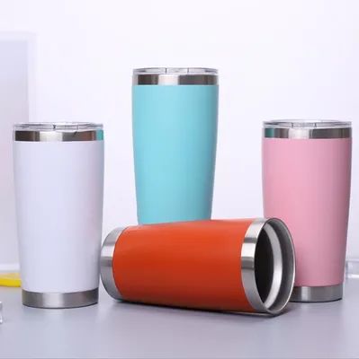 20oz roestvrij staal thermische reisbeker met deksel dubbel ommuurde vacuüm geïsoleerde koffie tumbler cup voor thuis kantoor sport 600ml