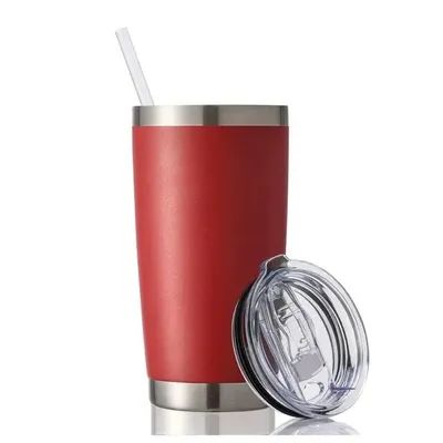 Custom 20 oz Double Wall Vacuum Geïsoleerde Auto Cup Poeder bedekte glas Vacuum Cup Warm roestvrij staal koffiebeker met