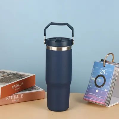 30oz roestvrij staal tumbler vacuüm geïsoleerde waterfles voor thuis kantoor of auto herbruikbare beker met stro lekbestendige flip koud voor 12 uur of bevroren voor 2 dagen